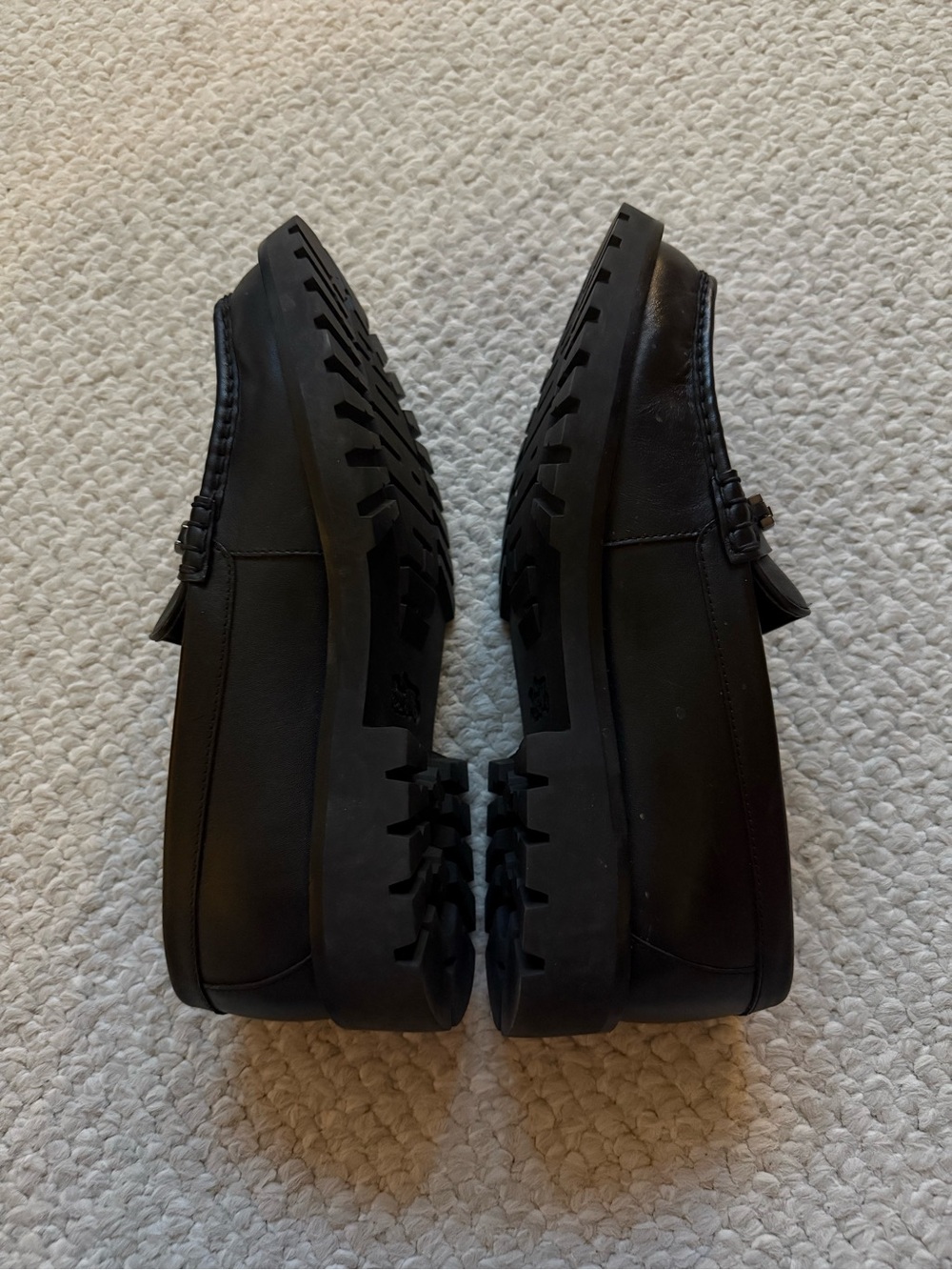 Coach Black Leather Men's Bit Loafers with Chain Trim - Picture 5 of 6
